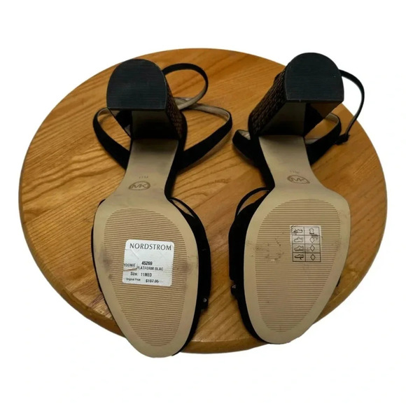 Yoonie Michael Kors Womans Shoes Black Leather Size 11 M 5  in High Heel - Picture 4 of 6